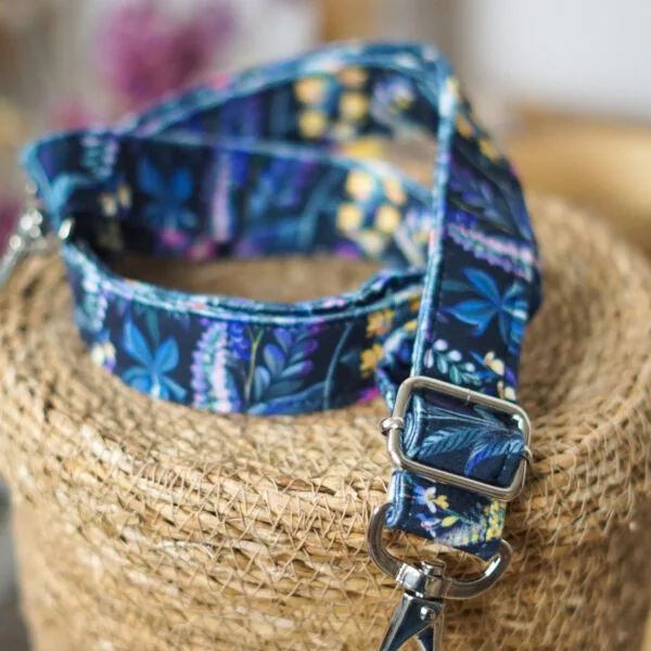 Pasek welurowy - Polne dzwonki