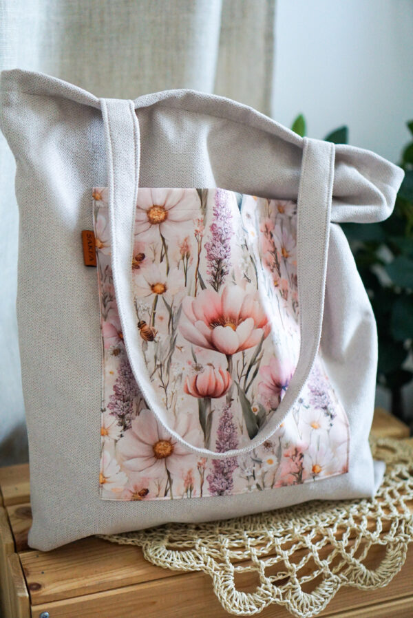 Torba Isabel beige - Wiosenna łąka
