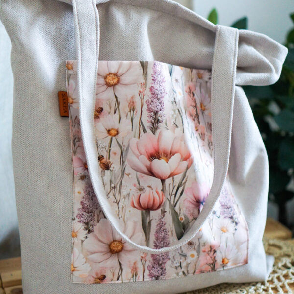Torba Isabel beige - Wiosenna łąka
