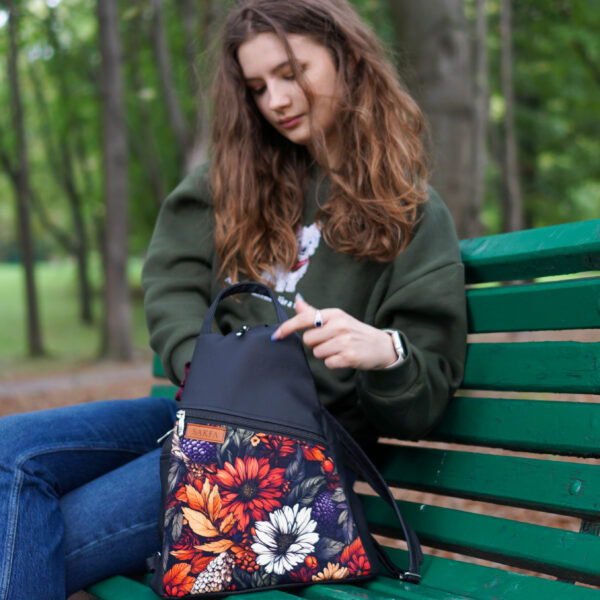 Plecak Lilly Black - Jesienne liście