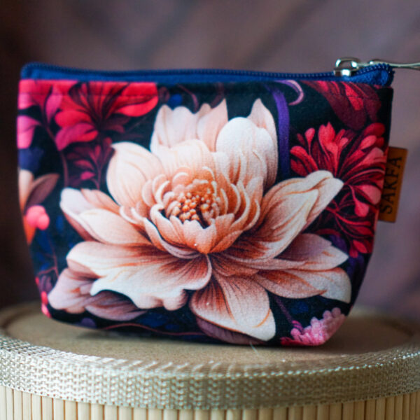 Kosmetyczka zero waste - Granatowy ogród WYSYŁKA 24 H