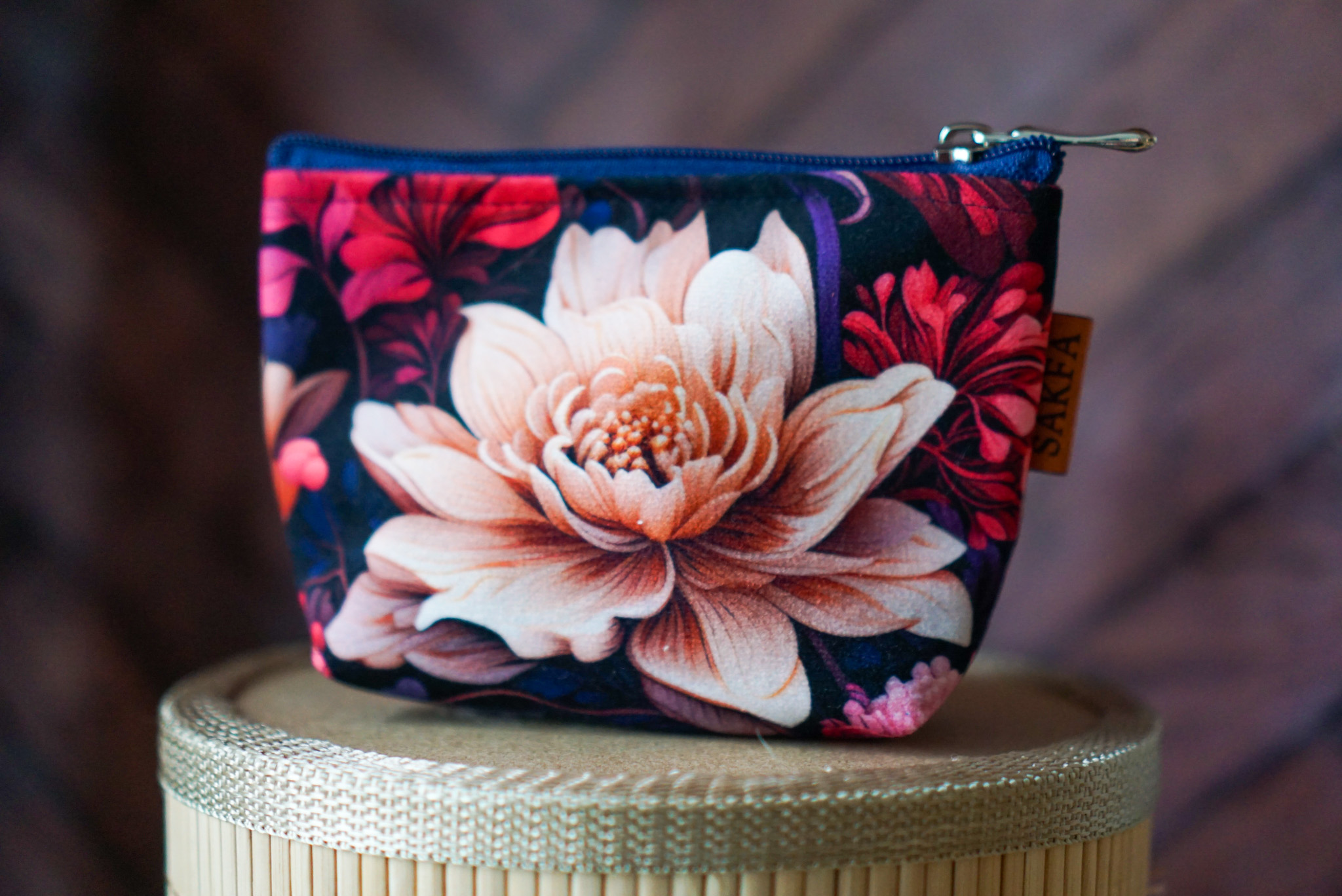 Kosmetyczka zero waste - Granatowy ogród WYSYŁKA 24 H