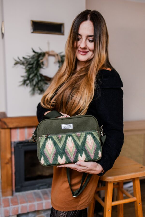 Listonoszka Sophie Khaki - Chevron - obrazek 2
