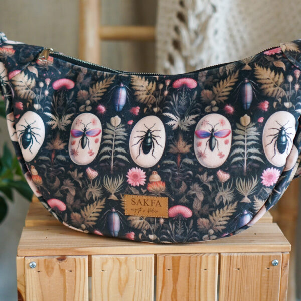 Torebka welurowa półksiężyc Luna  - Bajkowe robaki WYSYŁKA 24H