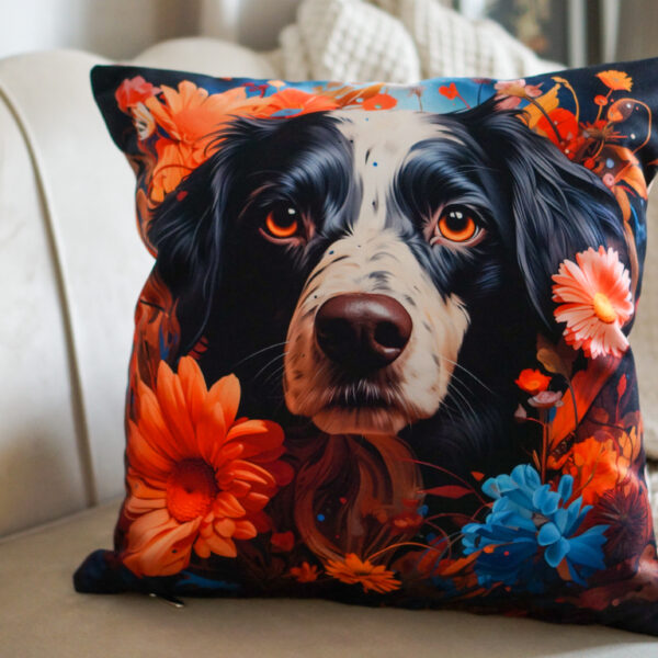 Welurowa Poduszka Border collie 45x45