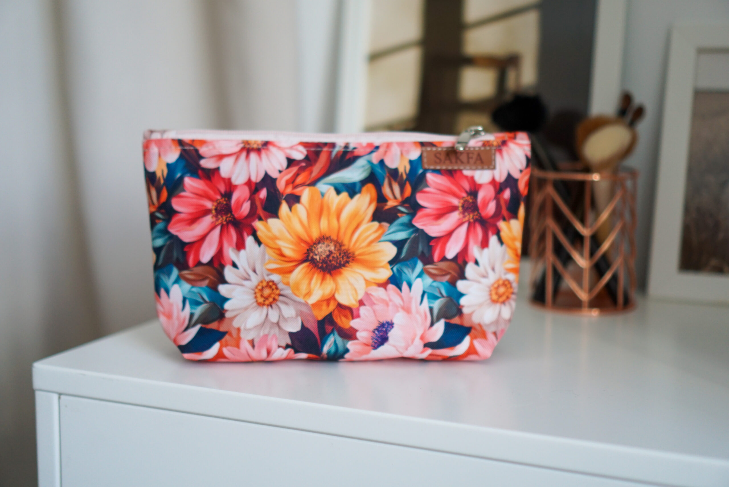 Kosmetyczka mała - Kolorowe margaretki