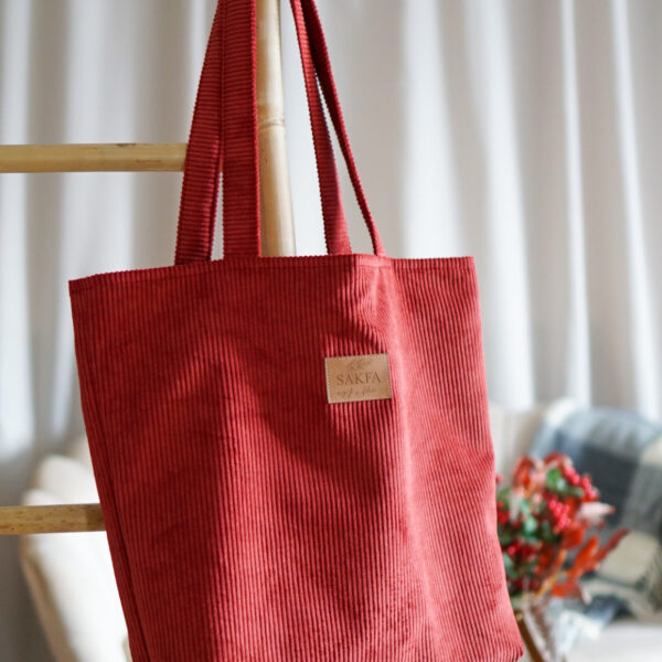 Duża torba Tote sztruks – Red