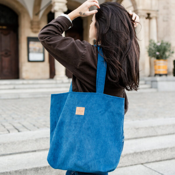 Duża torba Tote sztruks – Dark Blue