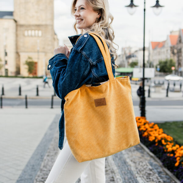 Duża torba Tote sztruks – Honey